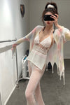 SWAYING/KNIT Flared Pants SW212XZ48 White PS26